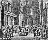 Emperor Julian the Apostate crowned in Paris in the year 360 AD at the baths of Cluny, as imagined by a 19th-century artist. Emperor Julian the Apostate crowned in Paris at the baths of Cluny