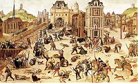 3,000 Huguenots were slaughtered in Paris on Saint Bartholomew's Day in 1572 at the instigation of Catherine de' Medicis and her son, King Henri III. saint bartholomew's day massacre paris